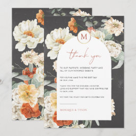 Boho Floral Escuro | Cartão de Agradecimento de Me