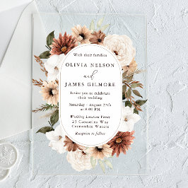 Boho Floral Frame Moderno Casamento Incrível