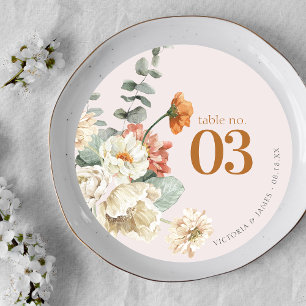 Boho Floral Greenery   Número da Mesa de Casamento