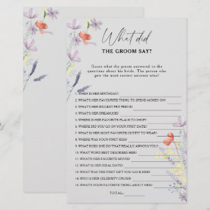 Boho Floral O que o noivo disse jogo noivo?