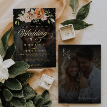 Boho Floral Orange e Blush Pink Foto Casamento