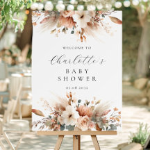 Boho Floral Pampas Grama Rosa Bem-vindo