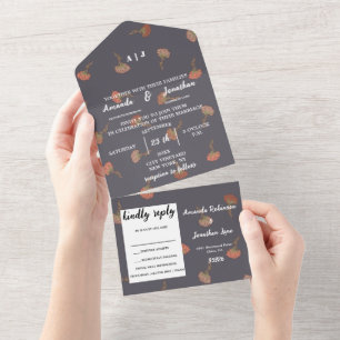 Boho Floral Pattern Design Monograma Wedding
