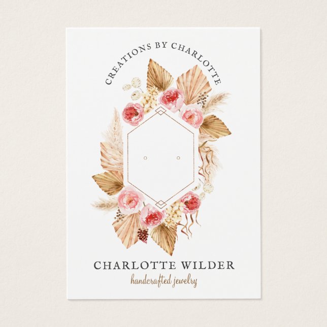 Boho Floral Stud Earring Jewelry  (Frente)