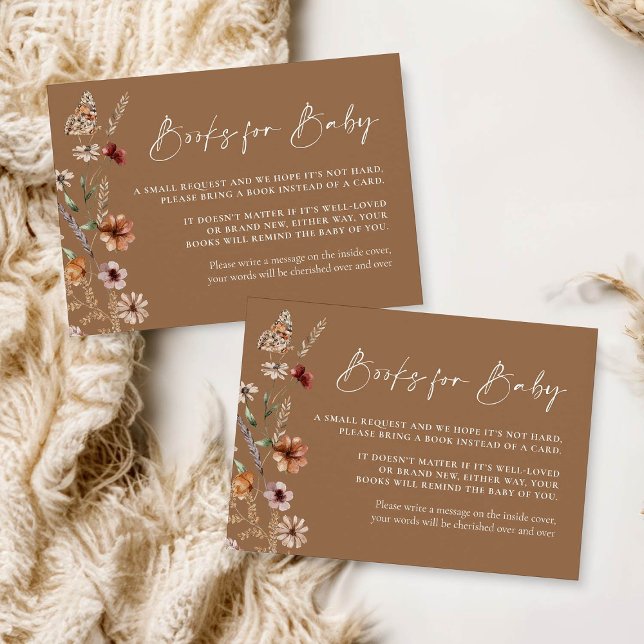 Boho Floral Terracotta Livros para Cartão de Bebê (Criador carregado)