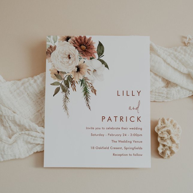 Boho Floral Terracotta Orçamento Convite para Casa (Criador carregado)