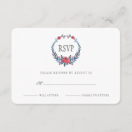 Boho Floral Watercolor Rosas vermelhas | RSVP