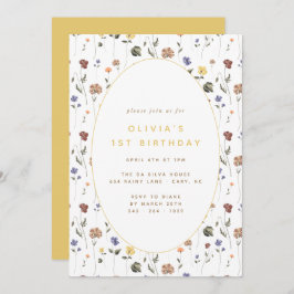 Boho Floral Wildflower Birthday | Convite