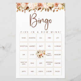 Boho Flores Outono | Jogo de Bingo de Noiva