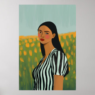 Boho flores poster impressão