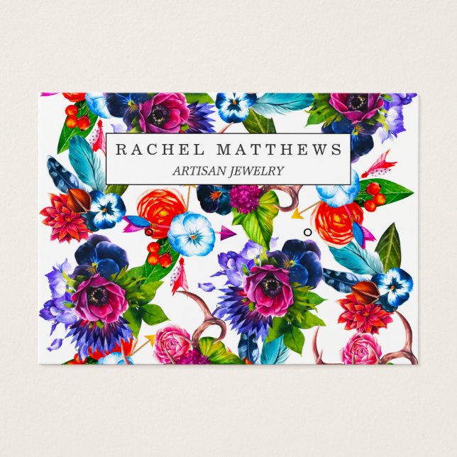 Boho Flowers Deer Antlers Saem do Ecrã (Frente)