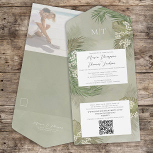 Boho Foliage Tropical Photo Budget QR Code