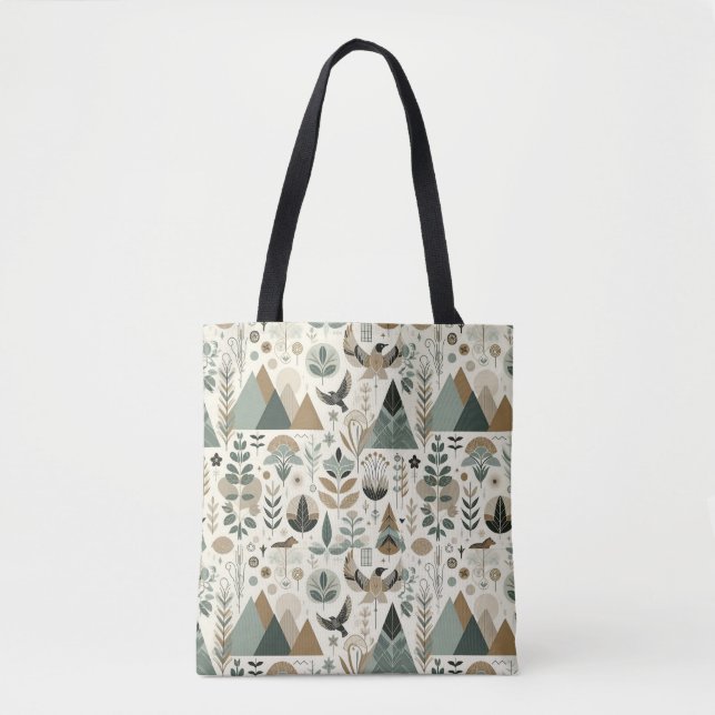 Boho Forest Tote Bag - Escandinávia Inspirada na N (Frente)