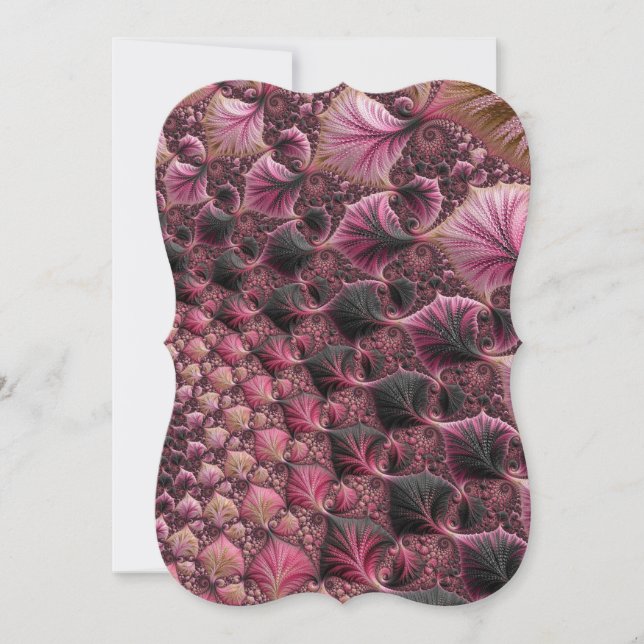 Boho Funky Ecletismo Rosa Preto Abstrato Fractal (Frente)