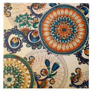 Boho Funky Trendy Retro Abstrato Patterno