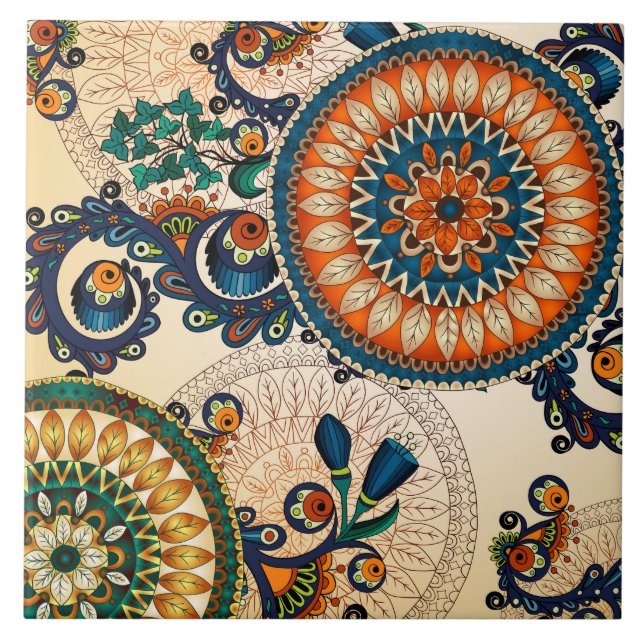 Boho Funky Trendy Retro Abstrato Patterno (Frente)