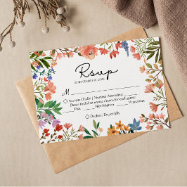 Boho Garden of Wildflower Weding RSVP Card