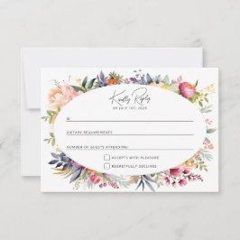 Boho glam - RSVP - peônias de aquarela