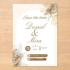 Boho Gold Pampas Arco Casamento Totalmente Editáve