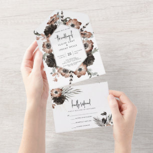 Boho Gótico Tudo em Um Convite de casamento