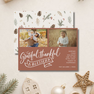 Boho Grato Agradecido Abençoado Família Natal