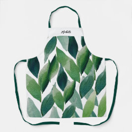 Boho Green Deixa Aquarela pintada à mão