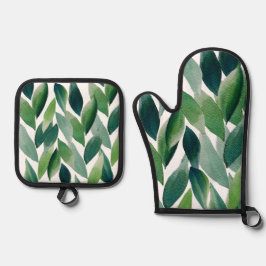 Boho Green Deixa Aquarela pintada à mão