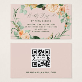 Boho Greenery Casamento QR Code RSVP Card