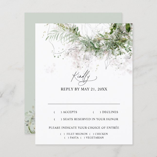 Boho Greenery deixa a vice-presidente de casamento (Frente/Verso)