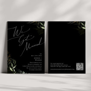 Boho Greenery Dourado   Anúncio de Casamento Secre