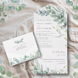 Boho Greenery Eucalyptus deixa casamento