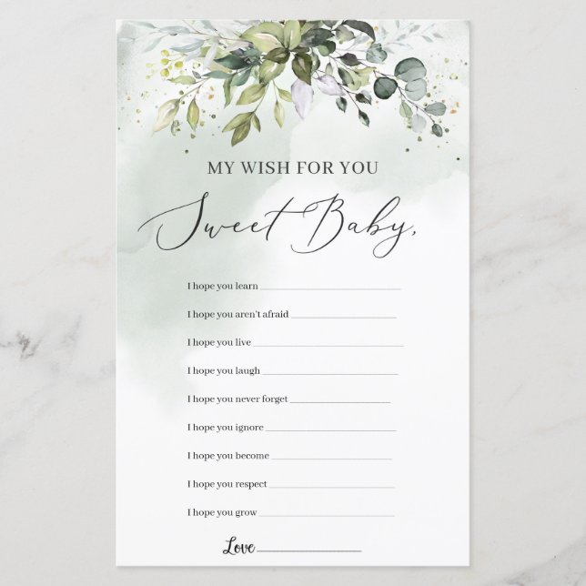 Boho greenery foliage meu desejo para você chá de  (Frente)