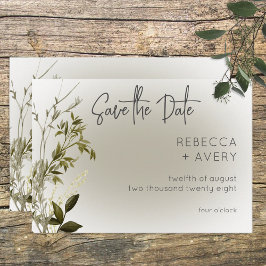 Boho Greenery Modern Salve o Cartão de Data