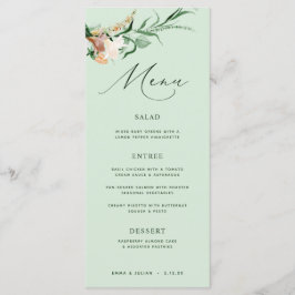 Boho Greenery Neutral Sage Menu Casamento