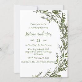 Boho Greenery Watercolor Convite para Casamento