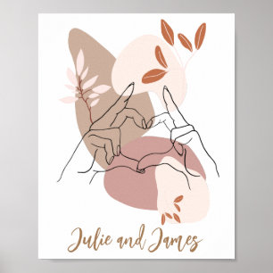 Boho Hands and Heart Poster Print