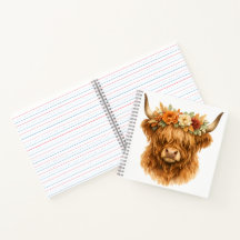 Boho Highland Cow Almofada de Arremesso com Coroa 