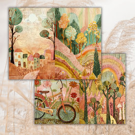 Boho Hippie Woods Bike Junk Paper