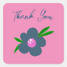 Boho Índigo Flor Azul | Adesivo Quadrado para Fest