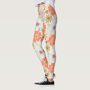 Boho Inspirou Leggings de Padrão Floral