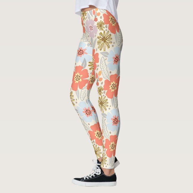 Boho Inspirou Leggings de Padrão Floral (Esquerda)