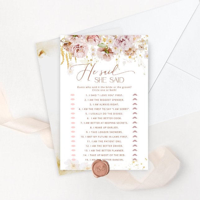 Boho jardim Ele disse que ela disse jogo de chá de (Criador carregado)