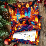 Boho Kitsch Sala de Vida Natal<br><div class="desc">À medida que a neve cai nesta noite mágica,  desejo-lhe tudo de feliz e brilhante. Uma bonito sala decorada em férias festivas feita no estilo boho kitsch.</div>