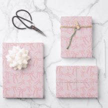 Boho Laços de Fita Rosa Padrão em Rosa Bege Pó