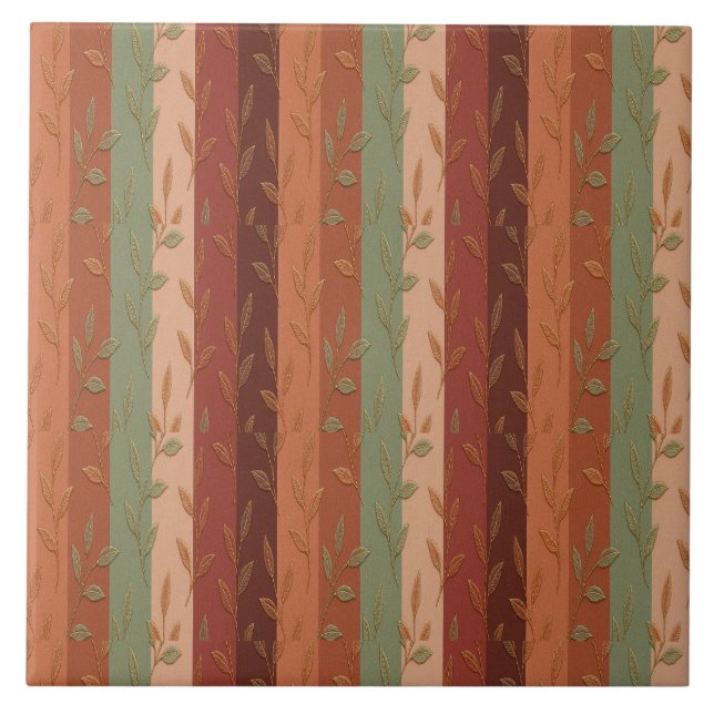 Boho Leaf Pattern Rustic Home Decor (Frente)