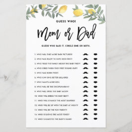 Boho Lemon adivinha quem é a mãe ou o jogo do Chá