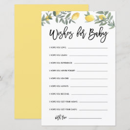 Boho Lemon Chá de fraldas Bem Deseja Cartão de Beb