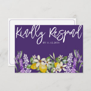 Boho Lemons e RSVP de Casamento de Lavandas