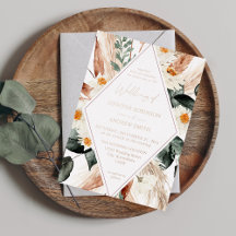 Boho LG Texto Boho Cobre Pampas Casamento Floral 3