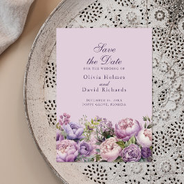 Boho Lilac e Púrpuros Salvem o Cartão de Data